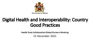 Malawi - Digital Health and Interoperability: Country Good Practices