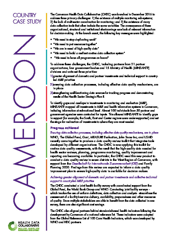 HDC Country Case Study: Cameroon