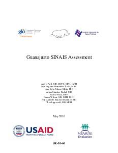 Guanajuato SINAIS Assessment, 2010 (PRISM)